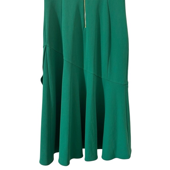Calvin Klein Flounce Hem Midi Sheath Dress Green Size 10 - Picture 9 of 12